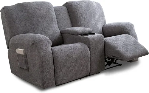 Vista 14 de Funda para Sillón Reclinable de 4 Piezas Elástica, Funda Deslizable de Sofá, Cubierta de Sofá para Sofá Reclinable de 1 Asiento, Protector