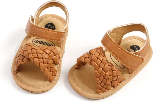 Vista 5 de RVROVIC Sandalias de primera calidad para bebés, niños y niñas, suela de goma antideslizante suave, zapatos de verano al aire libre para niños
