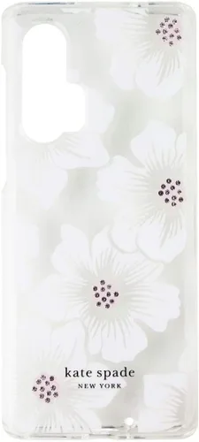 Vista 2 de Kate Spade - Carcasa rígida para Motorola Edge+ (Plus) Hollyhock Floral Clear/Cream