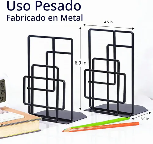 Vista 4 de SRIWATANA Extremos de libros resistentes, sujetalibros decorativos