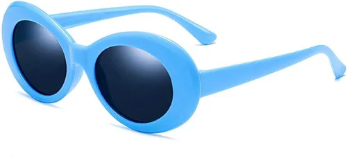 Vista 19 de Gafas de sol redondas ovaladas blancas gruesas y atrevidas gafas ovaladas Mod Retro Vintage Kurt Cobain inspiradas lentes de sol Paquete de 2 blanco2