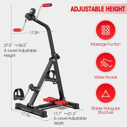 Vista 2 de Ejercitador de pedal de rodilla ajustable para personas mayores, equipo de terapia de accidentes cerebrovasculares para adultos, equipo portátil