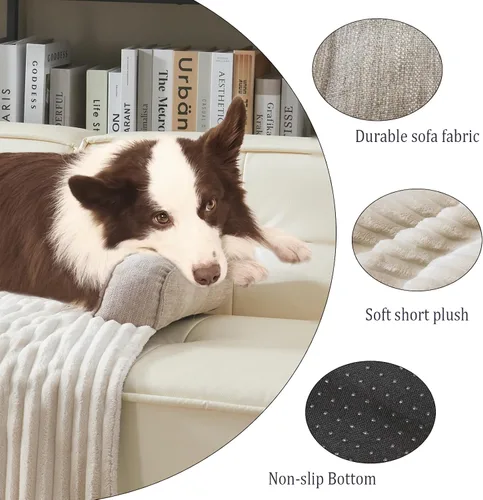 Vista 3 de WINDRACING Sofá cama de lujo para perro, funda lavable y calmante para perros, protector de sofá cama impermeable, tapete para cama de mascotas