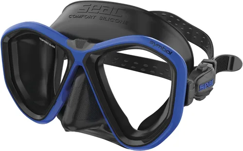 Vista 22 de Seac Símbolo, máscara de buceo hecha en Italia con dos lentes y hebilla 3D