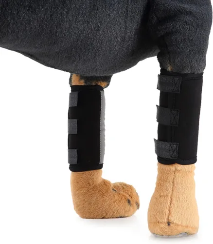 Vista 9 de 2 mangas reflectantes de forro polar para perro, coderas para piernas para recuperación de tobillo, mangas de recuperación de pierna delantera