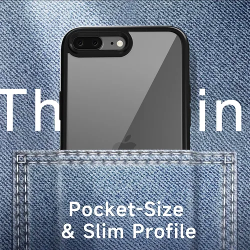Vista 7 de LoeoeL para iPhone 8 Plus/ 7 Plus Funda Transparente, Funda Híbrida de Teléfono [Plástico Duro y Parachoques de Silicona Suave] Cubierta Protectora