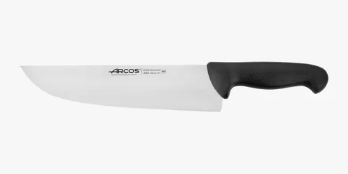 Vista 8 de Arcos Cuchillo de carnicero de acero inoxidable de 9 pulgadas. Cuchillo de cocina profesional para cortar carne, pescado y verduras. Mango Rojo