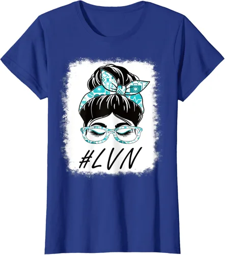 Vista 7 de LVN - Camiseta para mujer con licencia vocacional para enfermera, moño desordenado, Día Mundial de la Salud