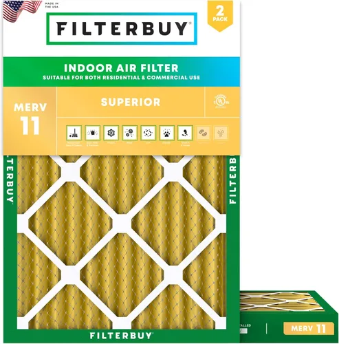 Vista 25 de Filterbuy Filtro de aire MERV 11 de 8 x 14 x 1 pulgadas para defensa de mascotas y alergias (paquete de 2), filtros electrostáticos plisados
