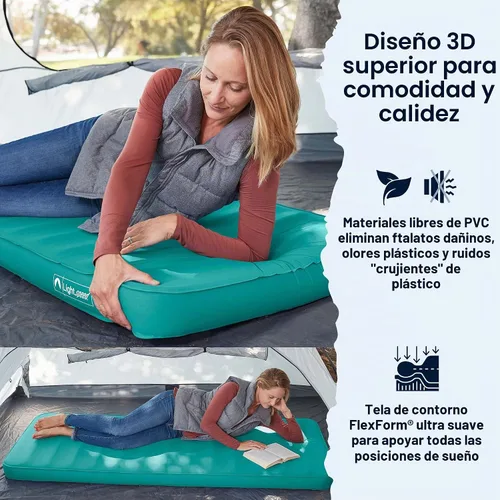 Vista 3 de Lightspeed Outdoors ECO 3D Deluxe Flexform - Colchoneta para dormir, Parasailing