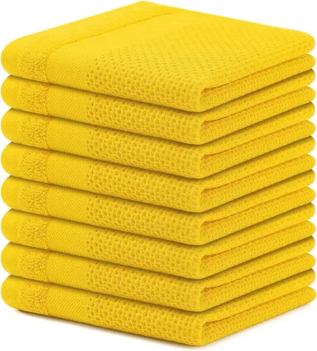 Vista 54 de Homaxy Juego de toallas de cocina y paños de cocina, 12 x 12 y 13 x 28 pulgadas, juego de 8 toallas de cocina 100% algodón, de tejido gofre, súper