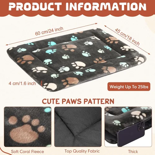 Vista 2 de Namalu Alfombrilla para cama de perro, 2 piezas, súper suave, para jaula