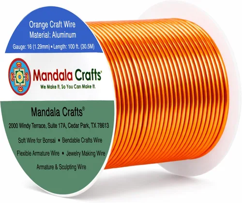 Vista 329 de Mandala Crafts - Alambre de aluminio anodizado de calibre 22 para hacer joyas - 137.2 m de alambre flexible surtido y coloreado - Doble para bonsái