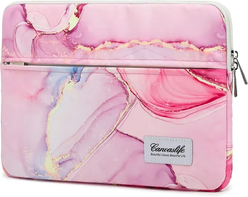 Vista 15 de Canvaslife - Funda de lona para laptop de 13 pulgadas con patrón de cuadros negros y bolsillo de 13 y 13.3 pulgadas