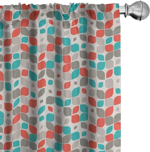 Vista 44 de Ambesonne - Paquete de cortinas de ventana de invierno de 2 unidades, cristales ornamentales de hielo con tiempo frío de enero abstracto, juego