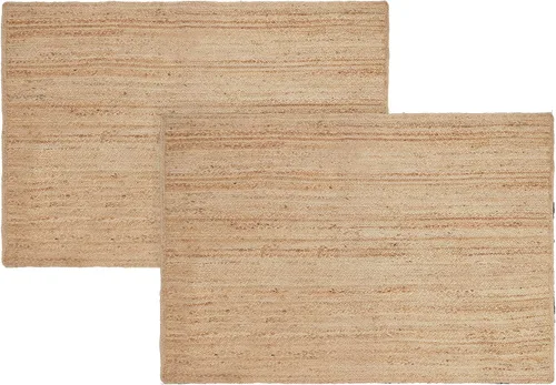 Vista 7 de RedEarth · Alfombra rectangular - 2'x3' de yute natural trenzada con respaldo antideslizante - Alfombra boho tejida a mano para dormitorio, cocina