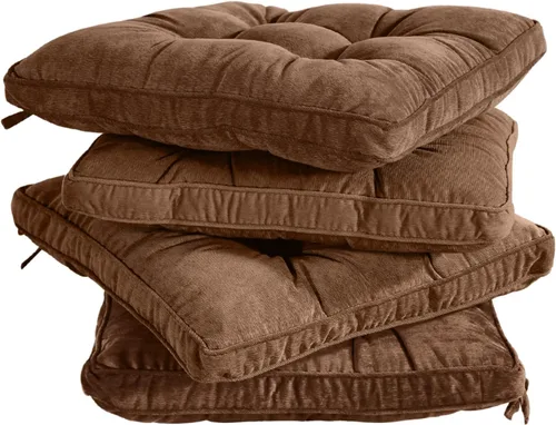 Vista 17 de Tiita Cojines para sillas de patio, cojines cuadrados de 18 x 18 pulgadas, para sillas de comedor y cocina al aire libre, juego de 2