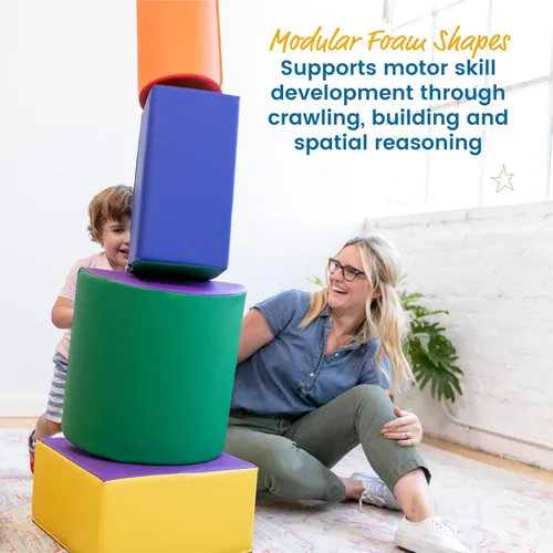 Vista 3 de ECR4Kids SoftZone - Juego de trepar y gatear, bloques de construcción, surtido, 5 piezas
