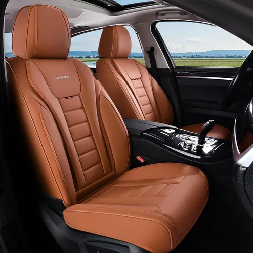 Vista 12 de Coverado Juego completo de fundas de asiento de automóvil, protector impermeable para asiento de automóvil, cojín de asiento de cuero, fundas