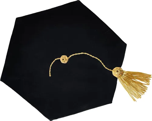 Vista 6 de GradPlaza Doctorado Tam Graduaton Tam Terciopelo con Borla Dorada