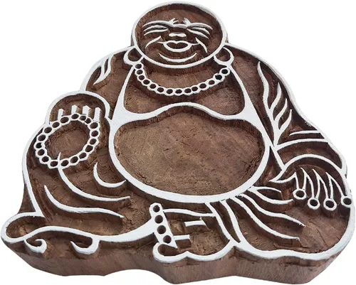 Vista 10 de Bloque de impresión con clase grande Lord Ganesha forma sello de madera grande