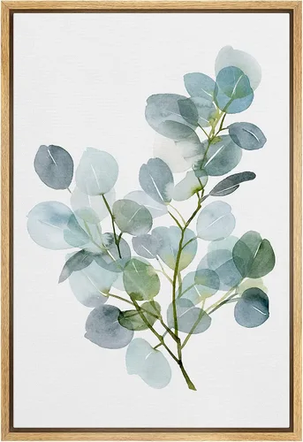 Vista 18 de SIGNWIN Lienzo enmarcado para pared, acuarela verde, bosque, helecho, planta, naturaleza, ilustraciones de área silvestre, arte moderno, rústico