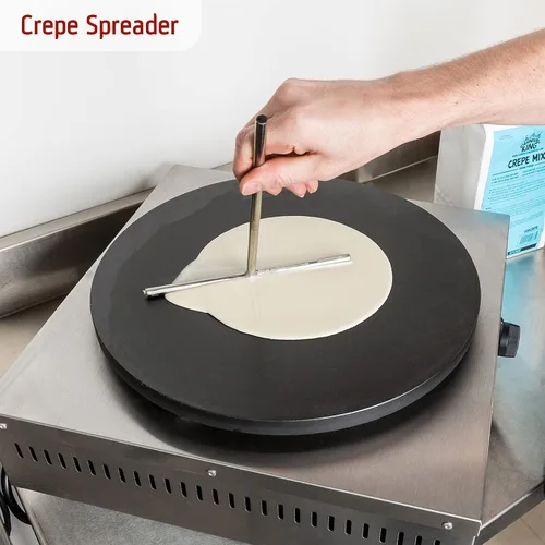 Vista 5 de Echaprey Esparcidor profesional de acero inoxidable en forma de T para adaptarse a grandes crepas crepé, 3 piezas