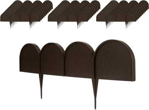 Vista 10 de Evelyne Borde de borde de jardín en medio círculo (semicírculo) diseño arqueado – 15 piezas de revestimiento de valla de jardinería verde barrera