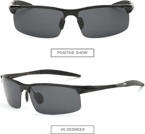 Vista 4 de MOORAY - Lentes de sol polarizados para hombre, protección frente a radiación UV, lentes de sol de moda para hombre, para pesca