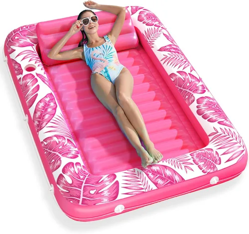 Vista 10 de Jasonwell - Flotador inflable para piscina, 4 en 1, almohadilla para tomar sol para adultos, relajarse en la piscina, flotador lleno de juguetes
