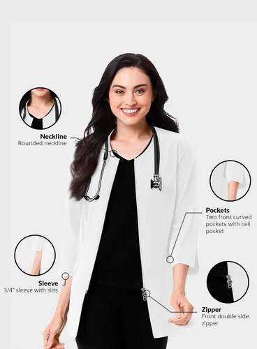 Vista 6 de Maevn Smart Lab Coats - Chaqueta de laboratorio con manga de 34 pulgadas para mujer