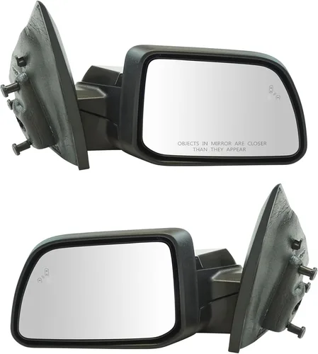 Vista 170 de TRQ Conjunto de 2 piezas de espejo lateral para conductor y pasajero, ajuste eléctrico, sin calefacción, sin memoria, color negro, compatible
