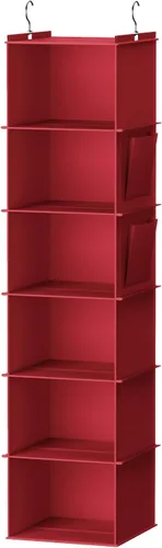Vista 13 de YOUDENOVA - Organizador colgante para clóset con 6 estantes de almacenamiento con bolsillos laterales, beige