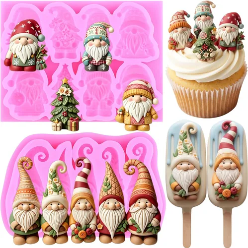 Vista 13 de ZiXiang Molde de silicona para pastel de árbol de Navidad, fiesta de cumpleaños, bricolaje, decoración de pasteles, decoración de cupcakes, arcilla