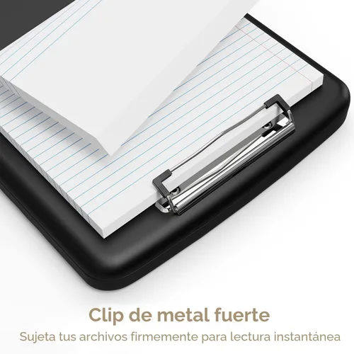 Vista 4 de Piasoenc Portapapeles con almacenamiento, caja de organización de 8.5 x 11 pulgadas con soporte para bolígrafo y carpeta de papel legal A4, folio