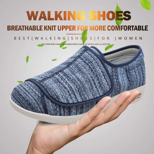 Vista 2 de Mei MACLEOD Zapatos de caminar para mujer con ancho ancho ancho ligero con amortiguación de aire, zapatos casuales para correr y correr para pies