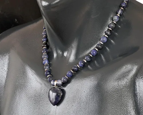 Vista 13 de Colgante de corazón de aventurina natural, Collar de cuentas de aventurina genuina, Collar de piedra verde, Collar de piedras preciosas, Cuentas