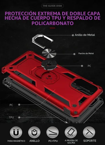Vista 5 de Funda para Galaxy Note 10 Lite - Soporte magnético para anillo de coche Soporte Kickstand Defender Funda protectora para Samsung Galaxy Note 10 Lite