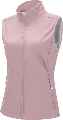 Vista 13 de 33,000ft Chaleco de correr para mujer, con forro polar, con cremallera, resistente al viento, ligero, chalecos softshell de ropa exterior para golf