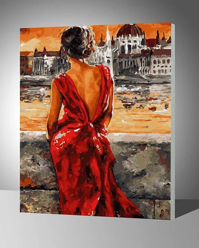 Vista 14 de LukFun Kit de pintura al óleo por números para adultos, pintura por números, 16 x 20 pulgadas (dama elegante, sin marco)