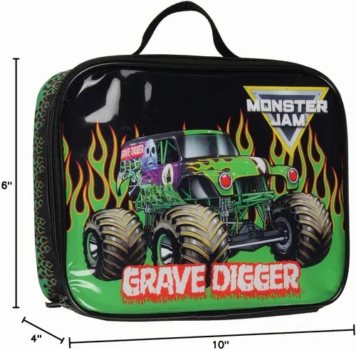 Vista 7 de INTIMO Monster Jam Grave Digger - Lonchera grande aislada con compartimento individual de 10 pulgadas