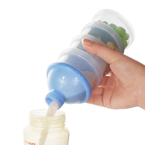 Vista 5 de Accmor Dispensador de fórmula sobre la marcha, contenedor apilable de fórmula de 4 compartimentos para viajes, contenedor de leche en polvo