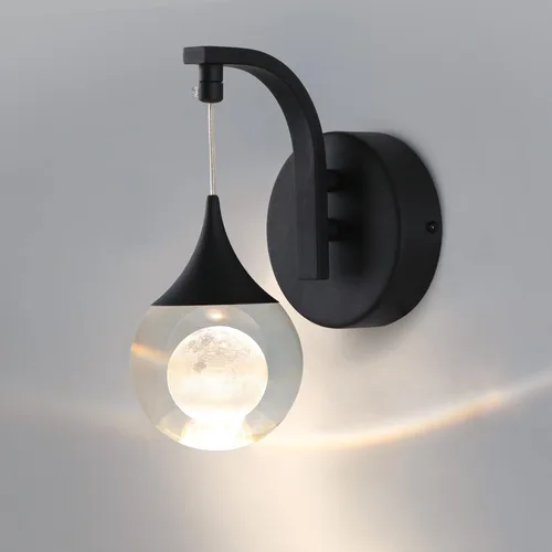 Vista 9 de Sedelan Apliques de Pared de Cristal Luna, Iluminación LED Moderna de Pared, 5W Luz de Pared Regulable para Dormitorio Cabecera Baño Sala de Estar