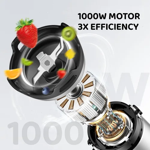 Vista 3 de Batidora de inmersión de mano de 1100 W con cable 5 en 1 con velocidad de control de gatillo, batidora, accesorios para espumar leche para sopa
