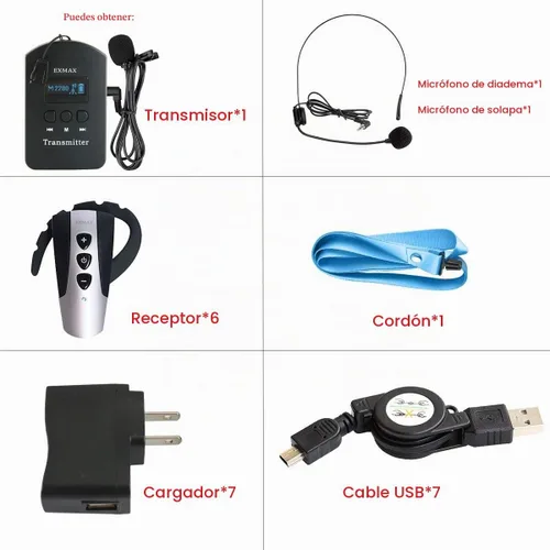 Vista 9 de EXMAX EXD-6824 2.4G Sistema de guía turístico de audio inalámbrico para intérprete Traducción simultánea Iglesia Escucha asistida Negocio Reunión