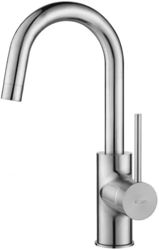 Vista 34 de KRAUS Oletto - Grifo de barra de cocina de un solo mango con ensamble de montaje superior QuickDock en latón cepillado, KPF-2600BB