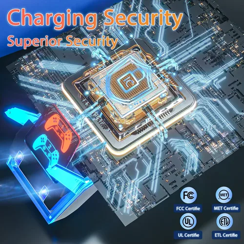 Vista 3 de Fenolical Estación de carga para controlador PS5, estación de carga PS5 con adaptador de CA de carga rápida 5V3A, accesorios de estación de carga