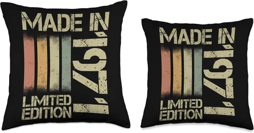 Vista 3 de 1971 vintage birthday retro Limited Edition men woman gift Throw Pillow