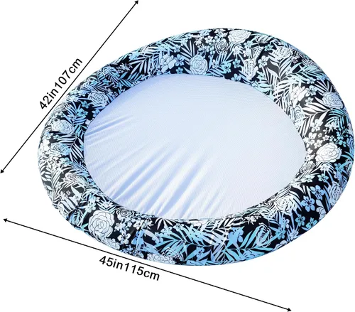 Vista 6 de Flotadores inflables de piscina para adultos, flotador de silla de piscina cubierta de tela, flotador de malla para adultos, hamaca de piscina