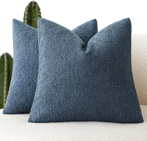 Vista 51 de Foindtower - Juego de 2 fundas decorativas de textura de bucle, fundas de almohada acentuadas, fundas de cojín sólidas, neutrales, para sofá, silla